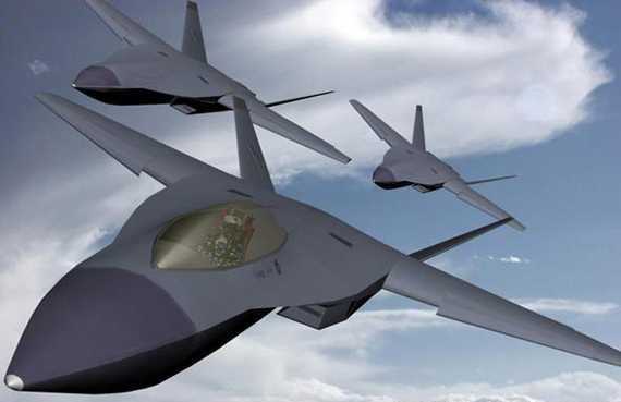 资料图：北航学生的中国五代隐形战机编队。